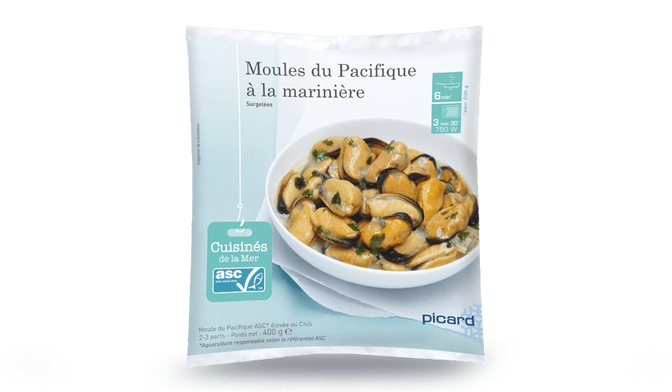Moules du Pacifique ASC à la marinière