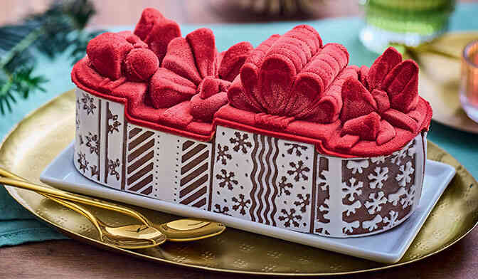 Bûche glacée La magie des cadeaux chocolat - vanille