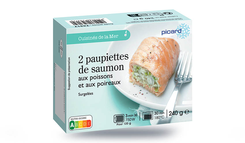 2 paupiettes de saumon aux poissons, aux poireaux