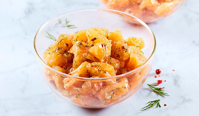 Saumon façon gravlax à l'aneth et baies roses — vue 3