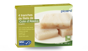 4 tranches de filet de colin d alaska msc surgeles picard