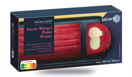 B&ucirc;che glac&eacute;e fruits rouges - poire - pomme