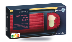 Bûche glacée fruits rouges - poire - pomme