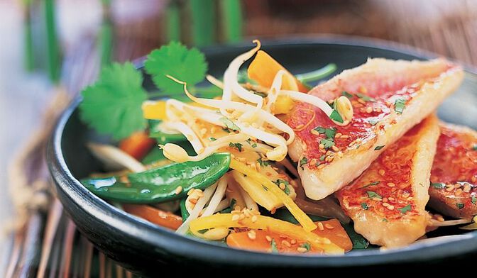 Filets de rouget marinés à l'asiatique