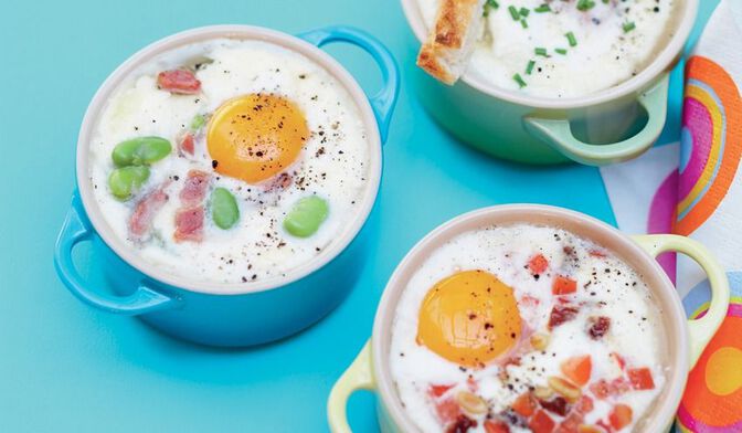 Œufs cocotte à la ciboulette