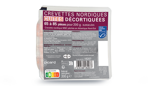 Crevettes nordiques cuites décortiquées MSC