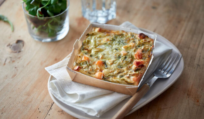 CLAFOUTIS POIREAU SAUMON