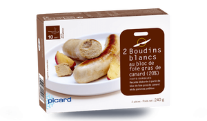 2 boudins blancs au bloc de foie gras canard (20%)