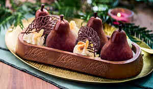 Bûche glacée façon poire Belle Hélène