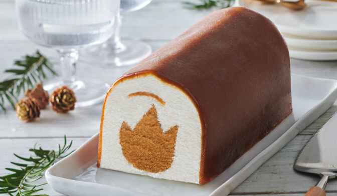 Bûche glacée vanille-caramel au beurre salé