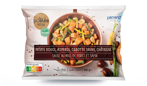 Poêlée patate douce, asperge, carotte jaune, châtaigne