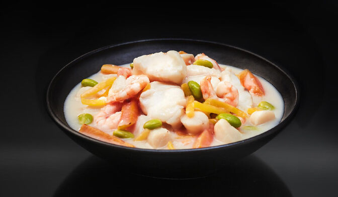 Lotte du Cap, crevettes et Saint- Jacques