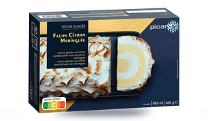 Bûche glacée façon citron meringuée, 8 parts