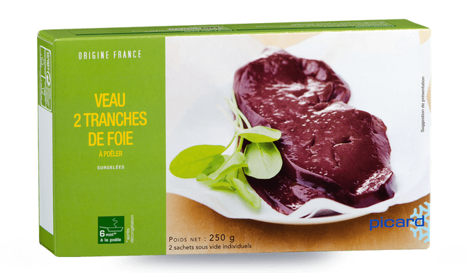 2 tranches de foie de veau