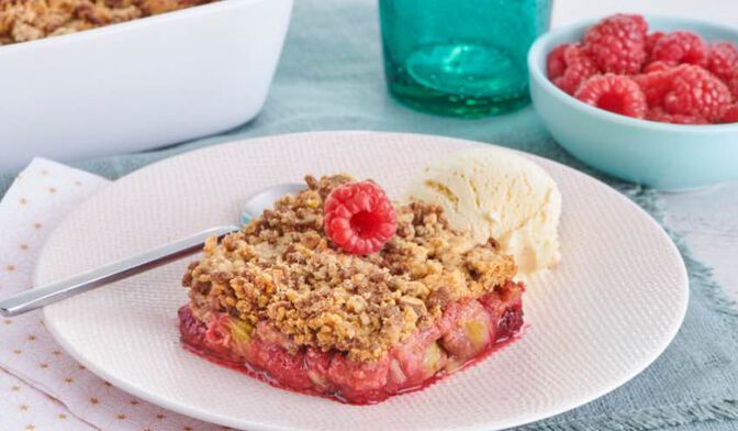 Crumble framboise-rhubarbe
