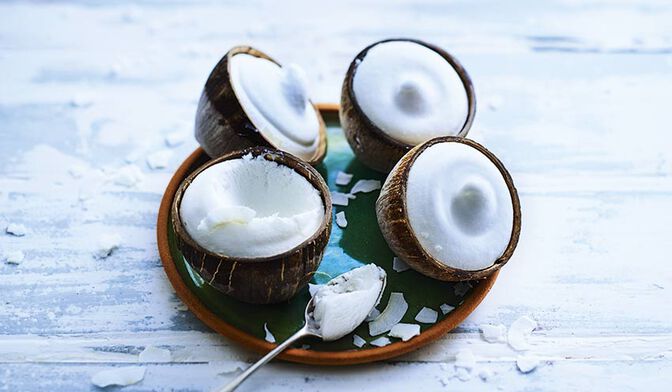 4 noix de coco givrées