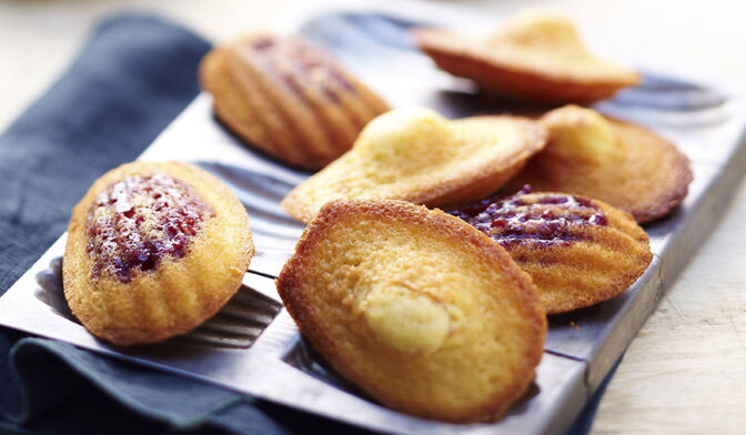 Madeleines aux framboises