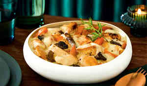 Dinde, sauce aux champignons et au Jurançon