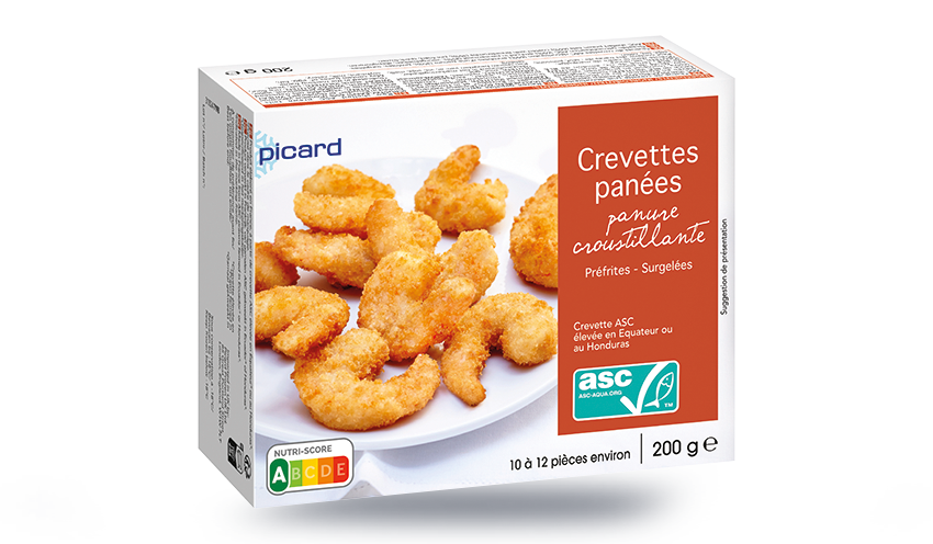 Crevettes panées, 10 à 12 pièces, élevées Equateur ou au Honduras*
