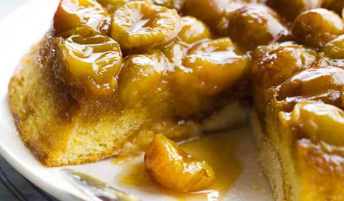 Gâteau aux mirabelles et caramel au beurre salé