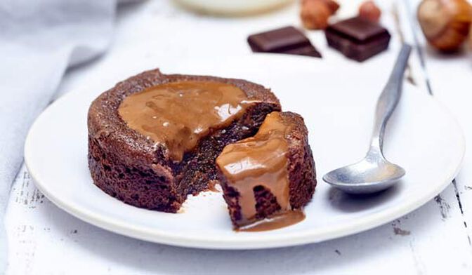 Fondant au chocolat et praliné noisette
