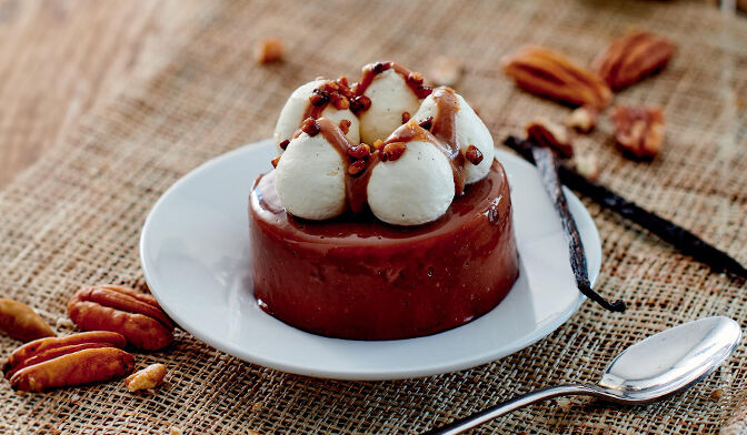Entremets vanille-pécan