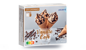 6 CONES VANILLE CAFE