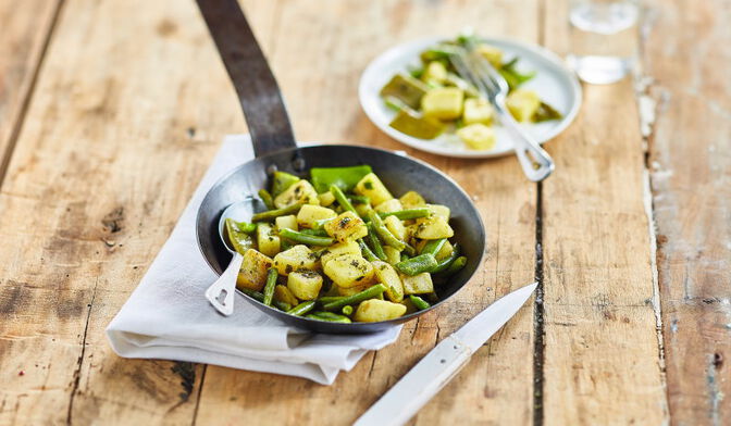 Poêlée campagnarde de Haricots verts et Haricots beurre