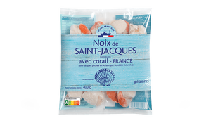 Noix de St Jacques France Pecten avec corail
