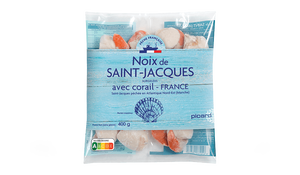 Noix de St Jacques France Pecten avec corail