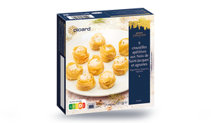 9 croustilles apéritives aux noix de Saint-Jacques* et agrumes