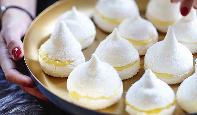 Mini-meringues, curd mangue-citron