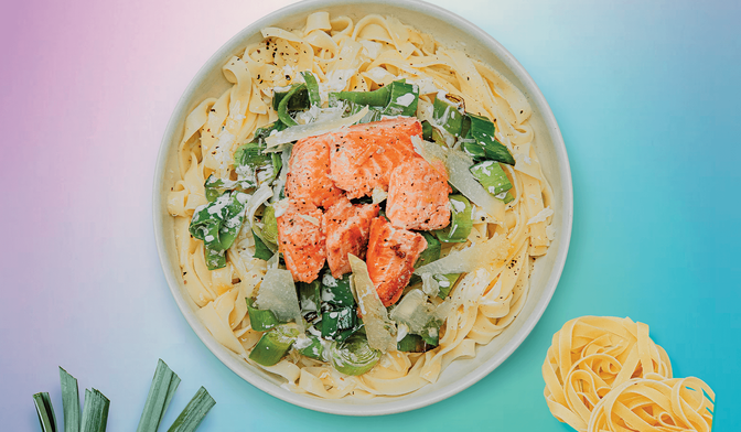Tagliatelles truite et poireaux
