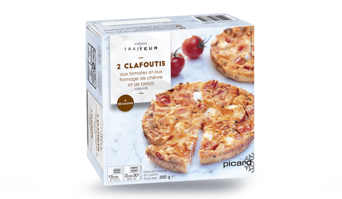 2 clafoutis aux tomates et aux fromages de chèvre et de brebis