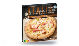 Pizza con Mortadella Bologna IGP, stracciatela di burrata e pistacchi