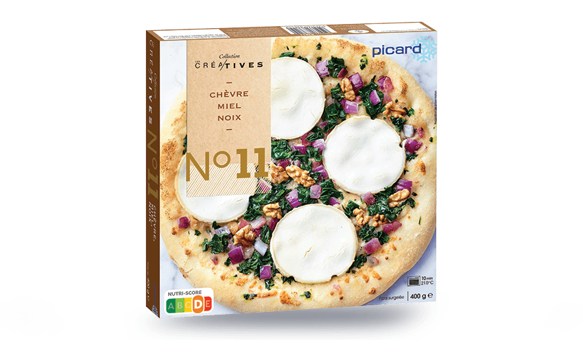 Pizza chèvre, miel, noix