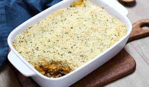 Parmentier de bœuf au potiron, carotte et maïs