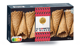 12 cornets &agrave; glace