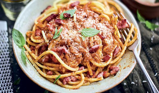 Bucattini à l'amatriciana