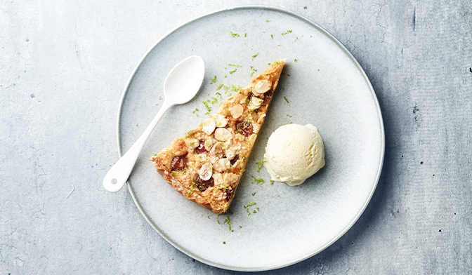 Tarte aux mirabelles et crème glacée vanille par Thierry Marx