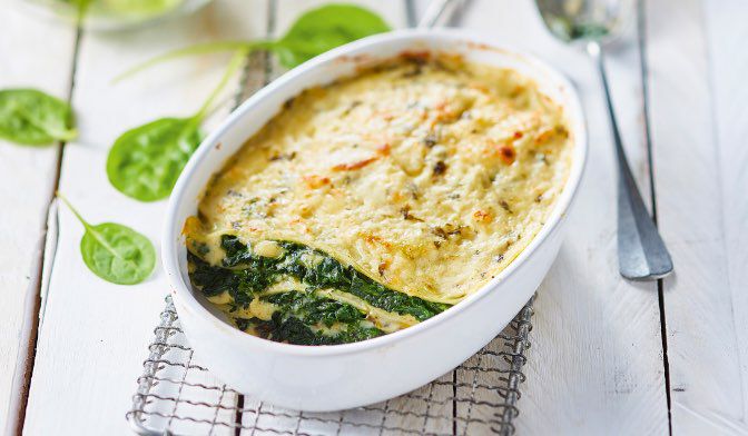 Lasagnes chèvre, épinards