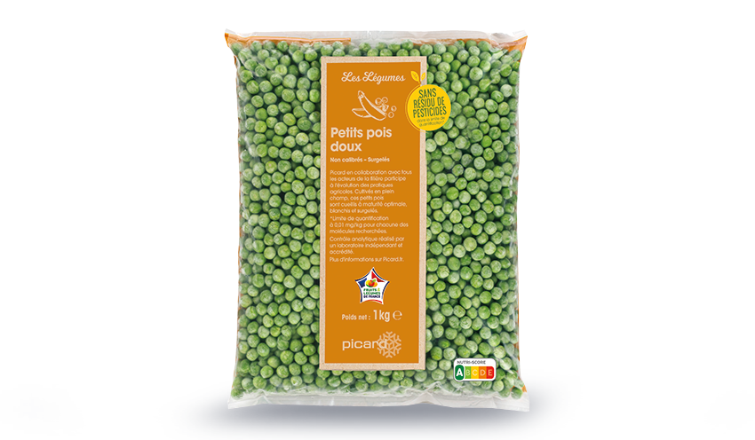 Petits pois doux sans résidu de pesticides