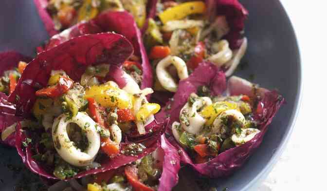 Salade de calmars et poivrons