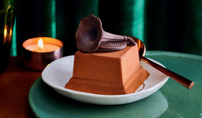 Entremets vanille - chocolat- poire