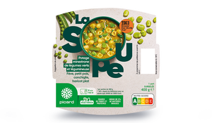 Potage minestrone de l&eacute;gumes verts et l&eacute;gumineuses