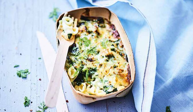Gratin De Pate Epinard Poireau Et Sauce Au Comte Surgeles Picard
