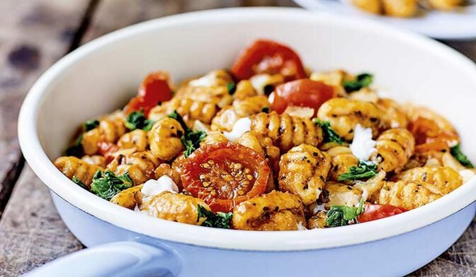 Poêlée de gnocchis, tomates, mozzarella