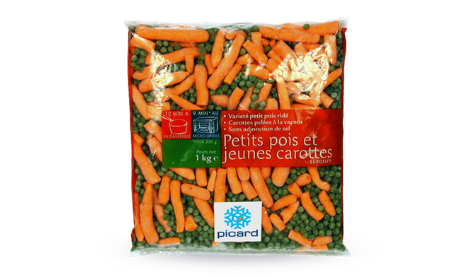 Petits pois doux extra-fins et jeunes carottes
