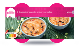 2 soupes tha&iuml; au poulet et aux vermicelles