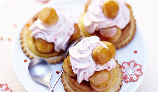 Recette Petit Saint-Honoré framboise-rhubarbe Picard